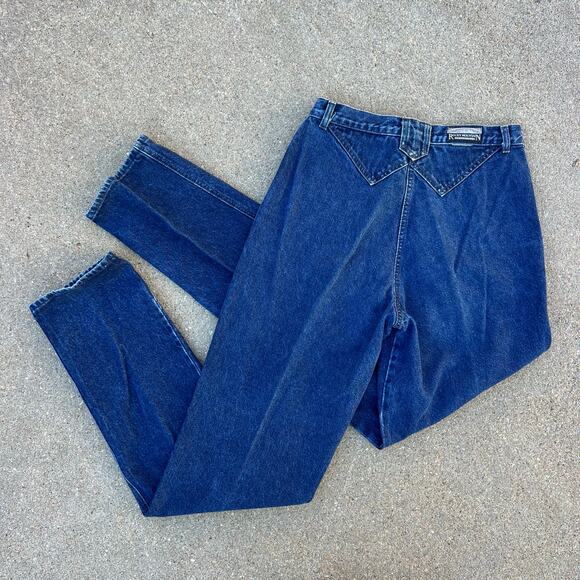 Vintage Rockies High Rise Pleated Taper Ankle V Yoke Cowgirl Western Jeans 28x36 - Picture 2 of 8